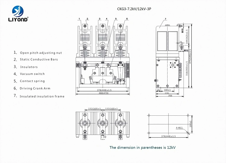 7.2kv Ckg3 High Voltage Vacuum Contactor for Power Substation